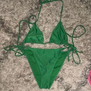 Green Triangle Bikini Set